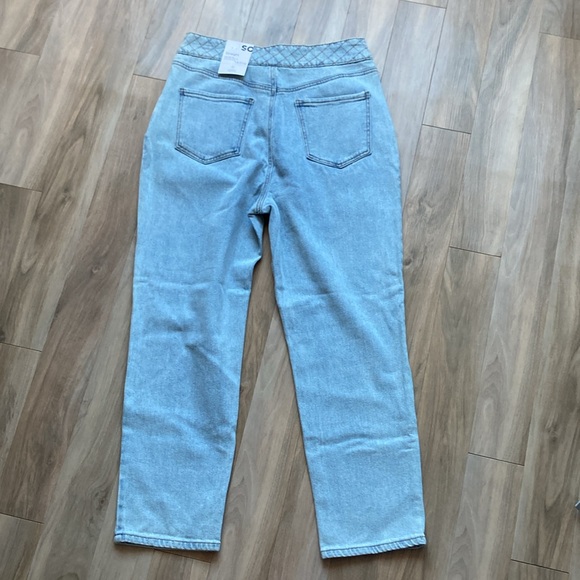 So Super high rise straight woven denim jean pant quilted design waistband 13 31 - Picture 12 of 16